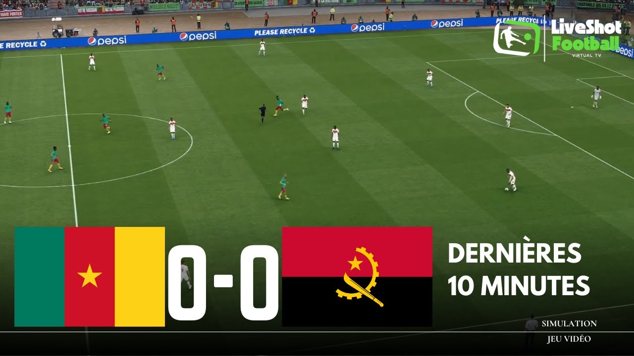 Dernières 10 Minutes: CAMEROUN vs ANGOLA 🔴 Éliminatoires Coupe du Monde | Match Simulation Jeu Vidéo