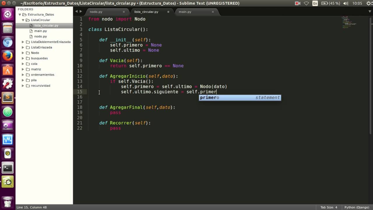 21 Lista Circular parte 1:2 Python 3.5