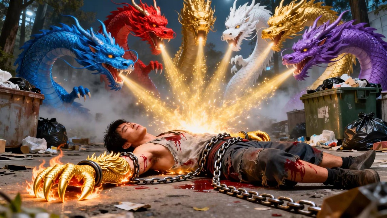 Pierde ambos brazos; dragones le otorgan brazos de energía y nace su venganza. Todos se arrodillan