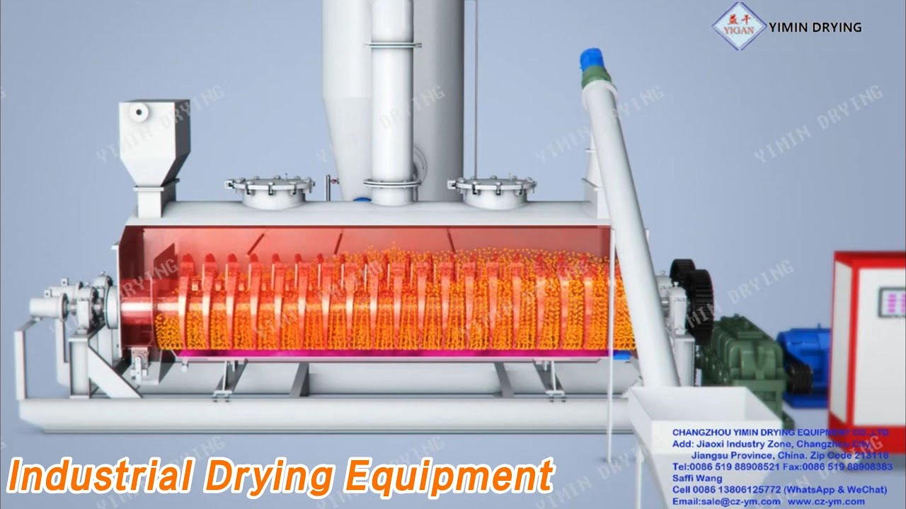 Rotary Paddle Industrial Drying Equipment Hollow Continuous Type For Sludge Dewatering