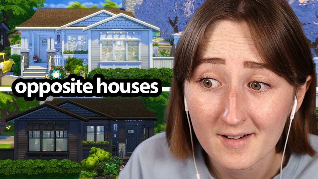 i built 2 *opposite houses* on the SAME LOT in the sims