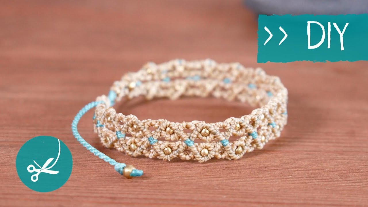 DIY Anleitung - Armband mit Perlen - MAKRAMEE