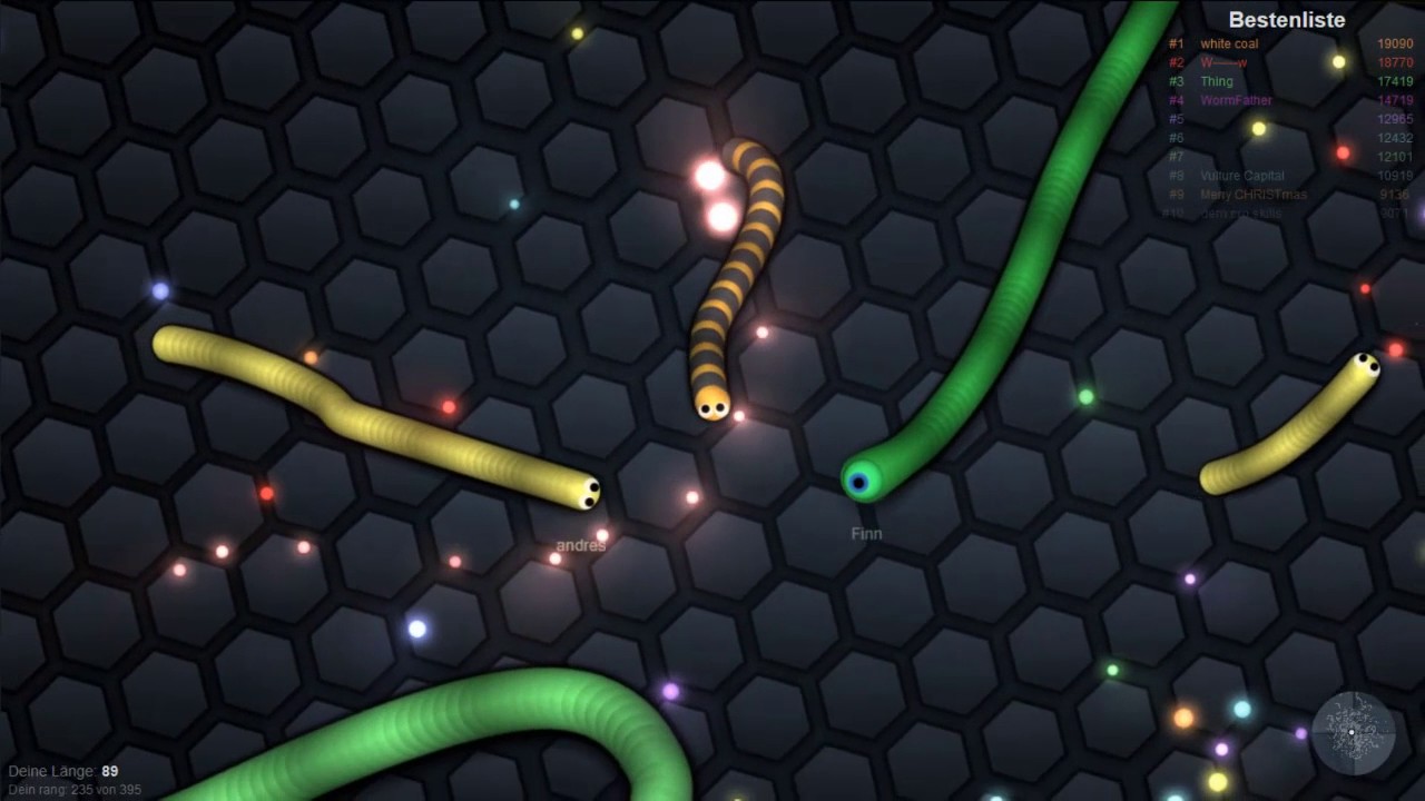 Immer größer werdende Würmer. Slither.io | Funny Moments | Witzige Momente |