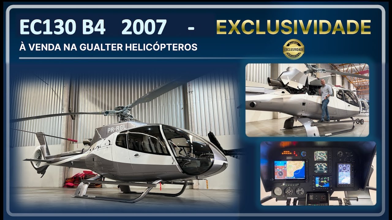 EXCLUSIVIDADE! Helicóptero Eurocopter EC130 B4, ano 2007, à Venda na Gualter Helicópteros