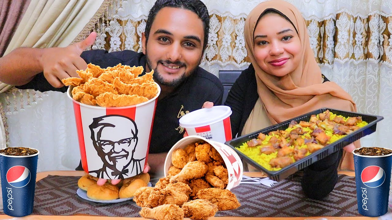 تحدي اكبر وجبة كنتاكي عائليه^مع ريزو^وكل سلو^ضد قناة قويه جدا..!!