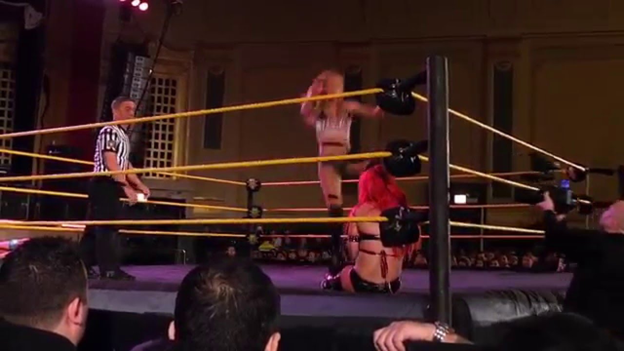 WWE NXT Live Event Chicago 1/16/16  Carmella and Peyton Royce vs Eva Marie and Nia Jax