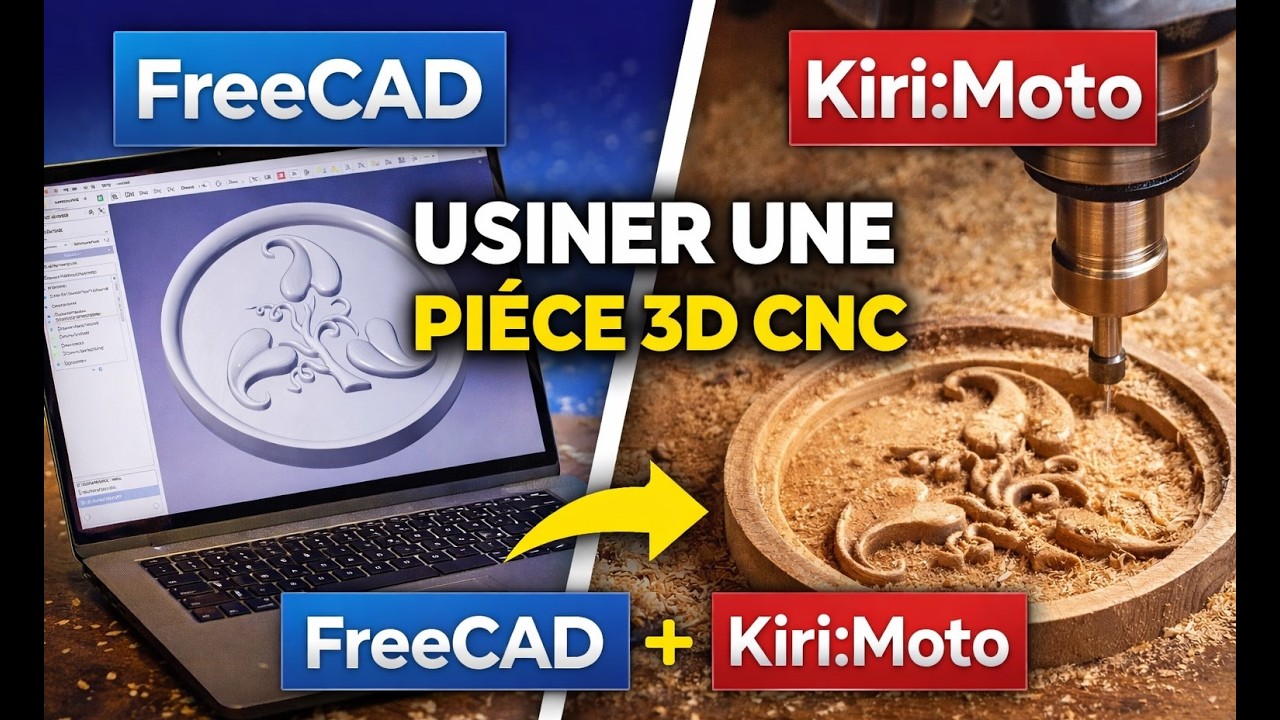 Créer une pièce 3D CNC avec FreeCAD et Kiri:Moto (Tutoriel complet)
