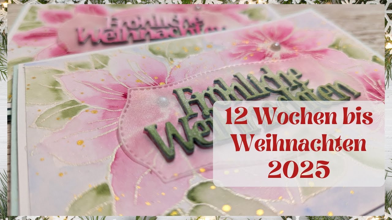 Weihnachtskarten mit wunderschönen Aquarellblumen I Besondere Karten zu Weihnachten basteln