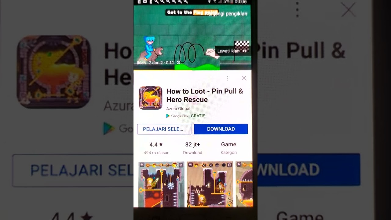 How to loot Pin Pull and Hero Rescue Game ad