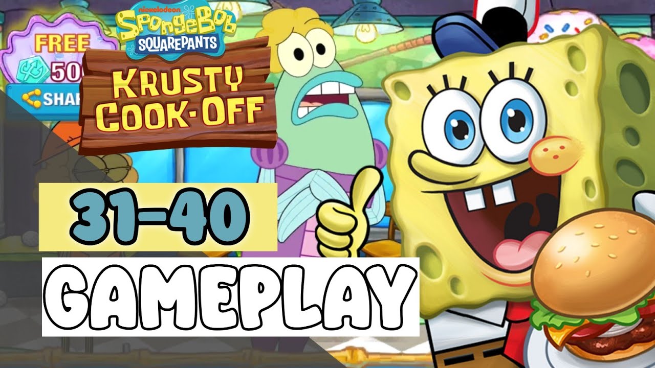 HOLE IN ONE ISLAND IN THE SKY Level 31-40- SpongeBob: Krusty Cook-Off - Gameplay Walkthrough