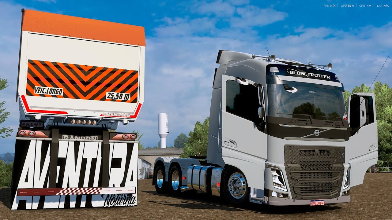 80 TENELADAS NO VOLVO FH COM O RODO-CA&Ccedil;AMBA ARQUEADO - ETS 2 MODS BR