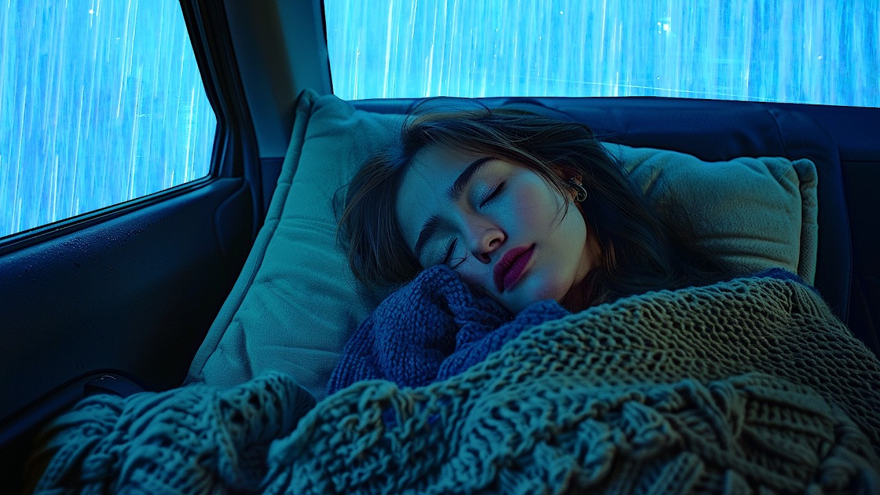 Sleep Instantly with Intense Rain & Thunder on a Car Roof in a Peaceful Valley at Night 🌧️⚡🚗