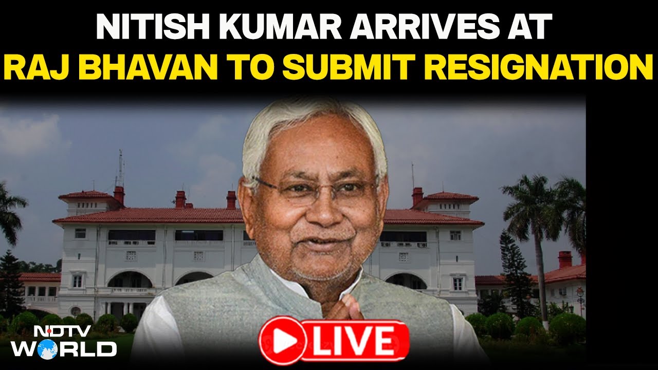 Nitish Kumar Resign LIVE | Nitish Kumar Arrives At Raj Bhavan To Submit Resignation To Governor