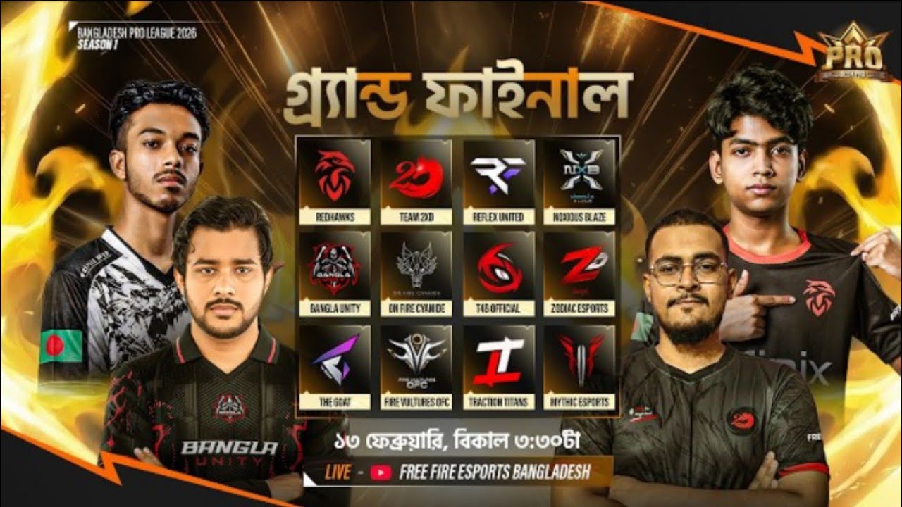 Final day.Keep your eyes on the stream.Free fire bangladesh pro league