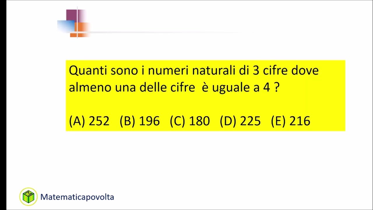 Giochi di Archimede - Olimpiadi Matematica (esempio3)