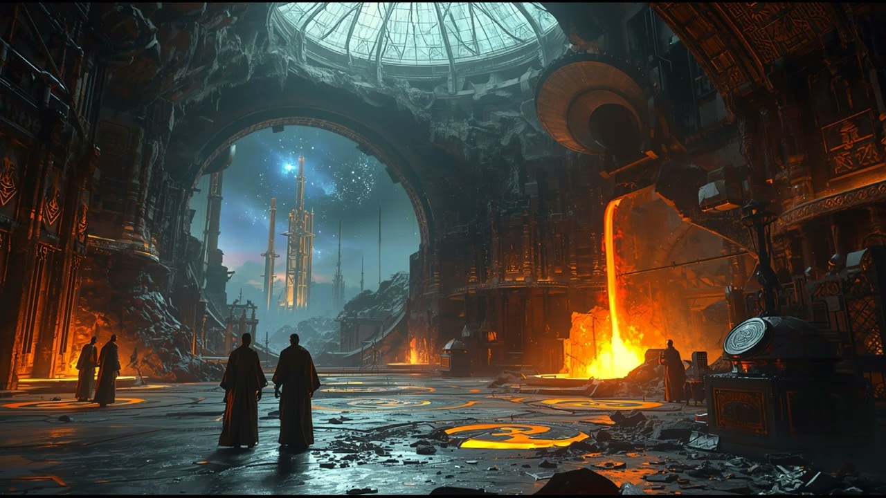 Forge-Temple Moon ⛪️ 2-Hour Ritual Ambience | AI Monks & Memory-Metal | Cosmic Religion & Machine