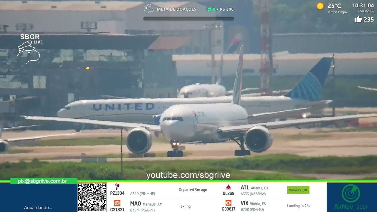 SBGR LIVE 4K - Aeroporto Internacional de Guarulhos AO VIVO - GRU Airport