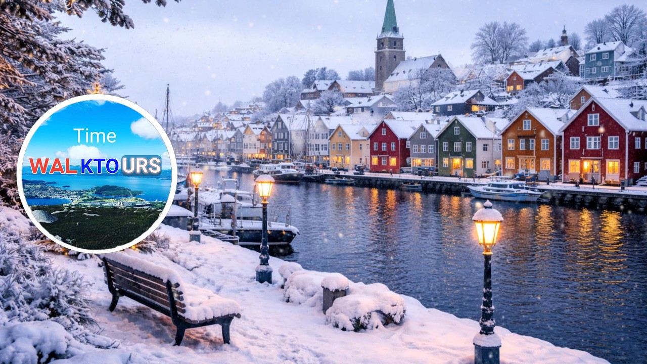 Snowy walking in 4k, Haugesund Norway in 2026 , perfect walk tour