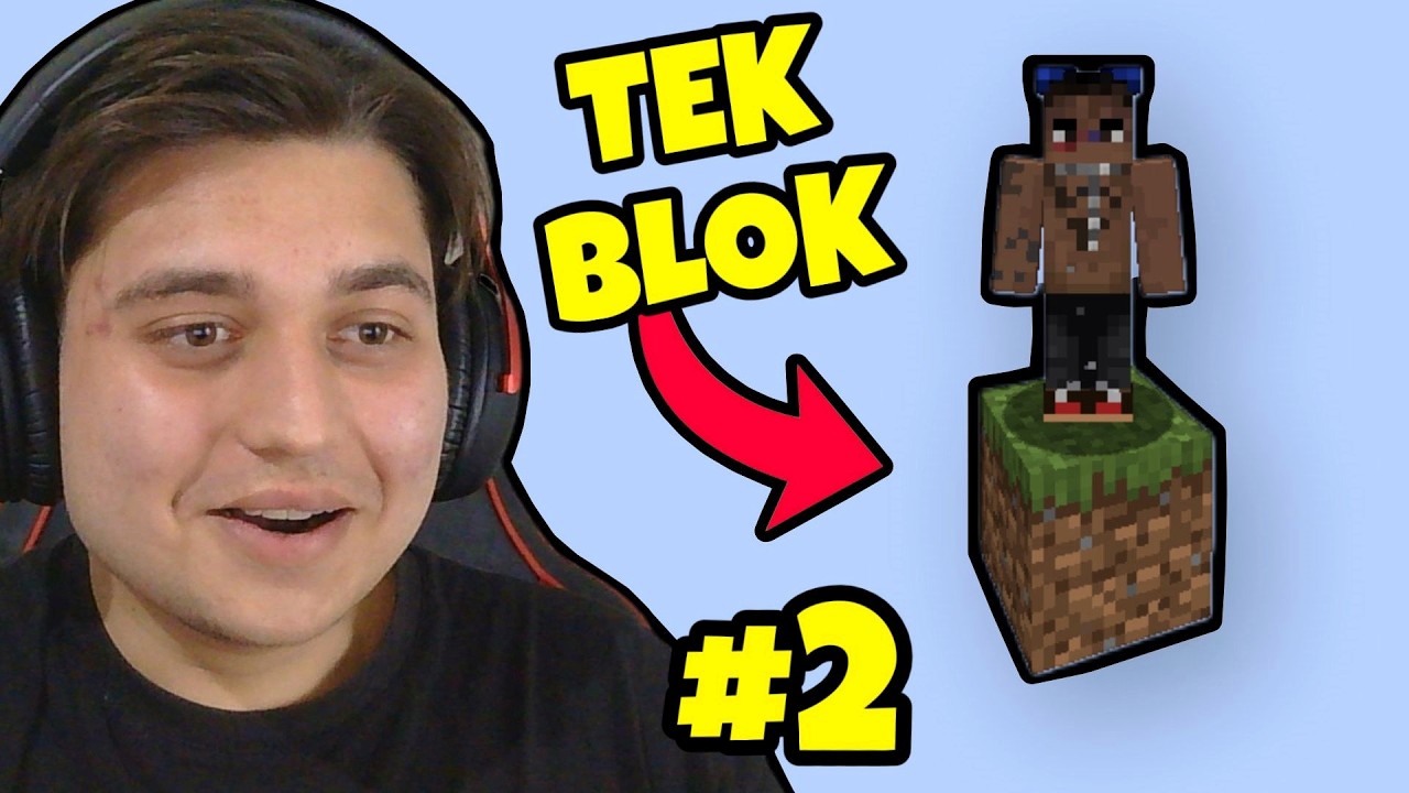 KALDIĞIMIZ YERDEN DEVAM 😝 Tek BLOK Minecraft #2