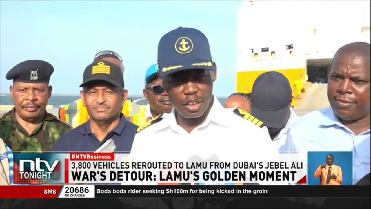Another car carrier docks at the Port of Lamu to offload thousands of vehicles