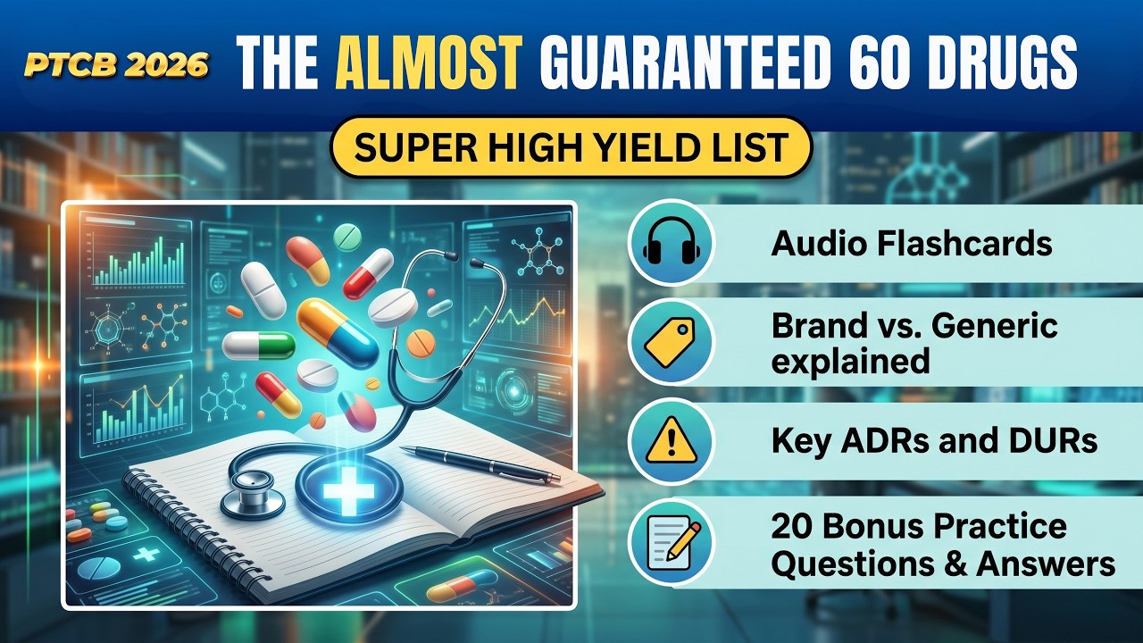 Stop Memorizing 200! The Guaranteed 60 Drugs for PTCB + 20 Bonus Questions