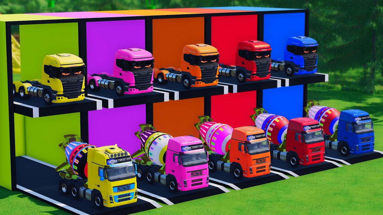 TRANSPORTING BUS, POLICE CARS, DUMP TRUCK, BOX TRUCK, FIRE TRUCK WITH SCANIA TRUCK - FS22 #26