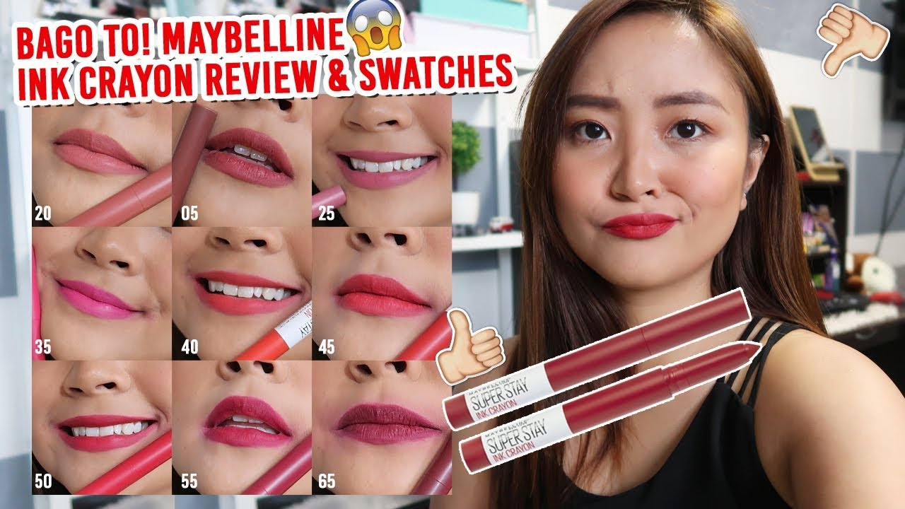 Maybelline Superstay INK CRAYONS REVIEW and SWATCHES + 8HR WEAR TEST + giveaway!