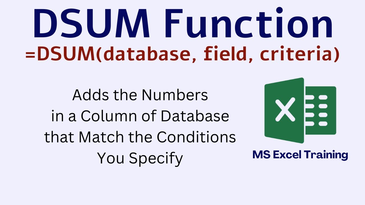 Funkcja DSUM w programie Excel