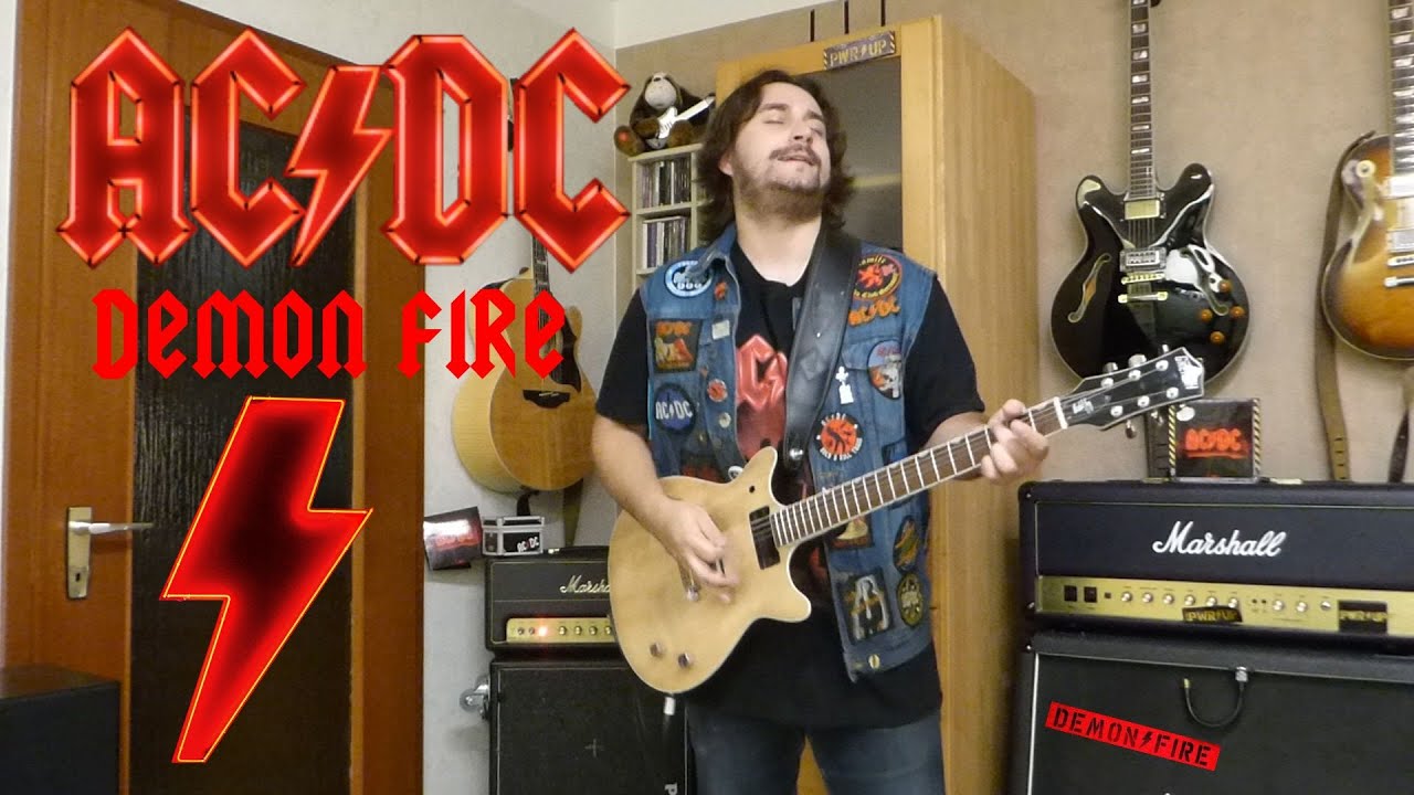 AC/DC Tribute - DEMON FIRE - Rhythm Guitar Cover (with lyrics)
