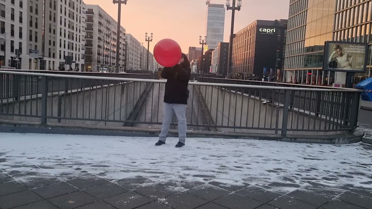 Ballonuntergang im Sonnenuntergang