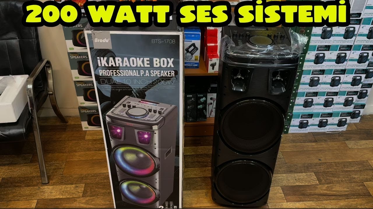 200 WATT SÜPER GÜÇLÜ SES SİSTEMİ ULTRATEKNO BTS-1708 TAŞINABİLİR AMFİ HOPARLÖR #techno #party