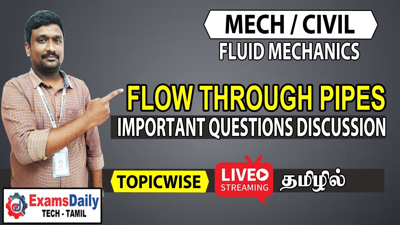 Fluid Mechanics: Flow Through Pipes Important Questions | Mechanical / Civil Topics | Engg Exam
