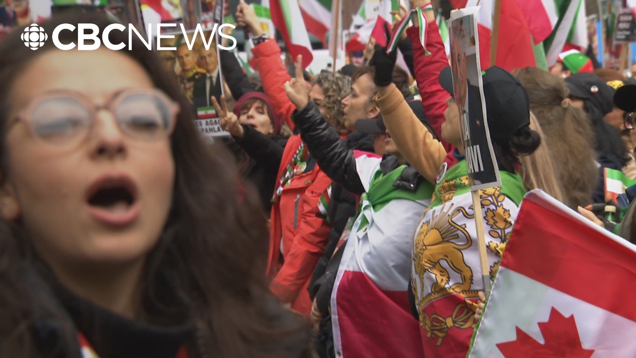 Thousands gather in Vancouver in a show of solidarity with Iranians