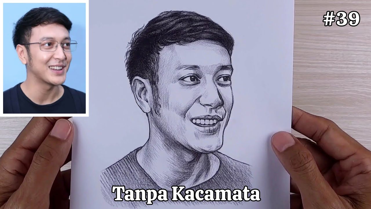 Sketsa Realistis Dimas Anggara dengan hanya 1 Pensil