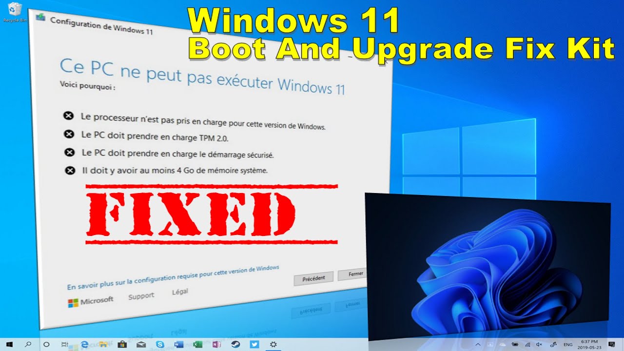 Installer Windows 11 sur un ordinateur non compatible 👍