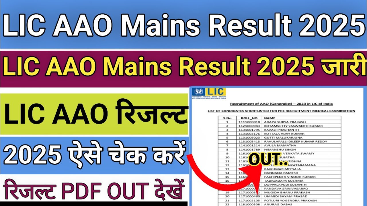 LIC AAO Mains Result 2025 | How To Check LIC AAO Mains Result 2025 !! LIC Aao Mains Result 2025 OUT 