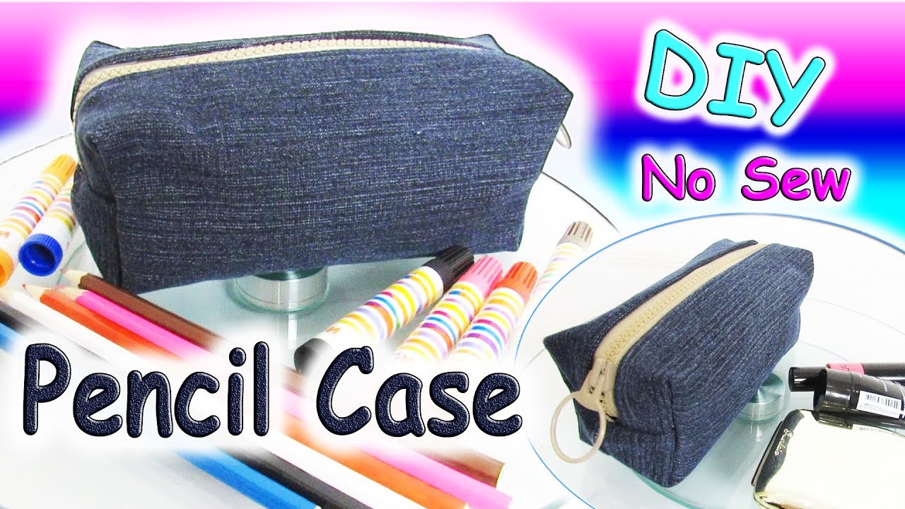 DIY Denim Makeup Bag | Pencil Case | Travel Bag Out Of Old Jeans - No Sew School Supplies