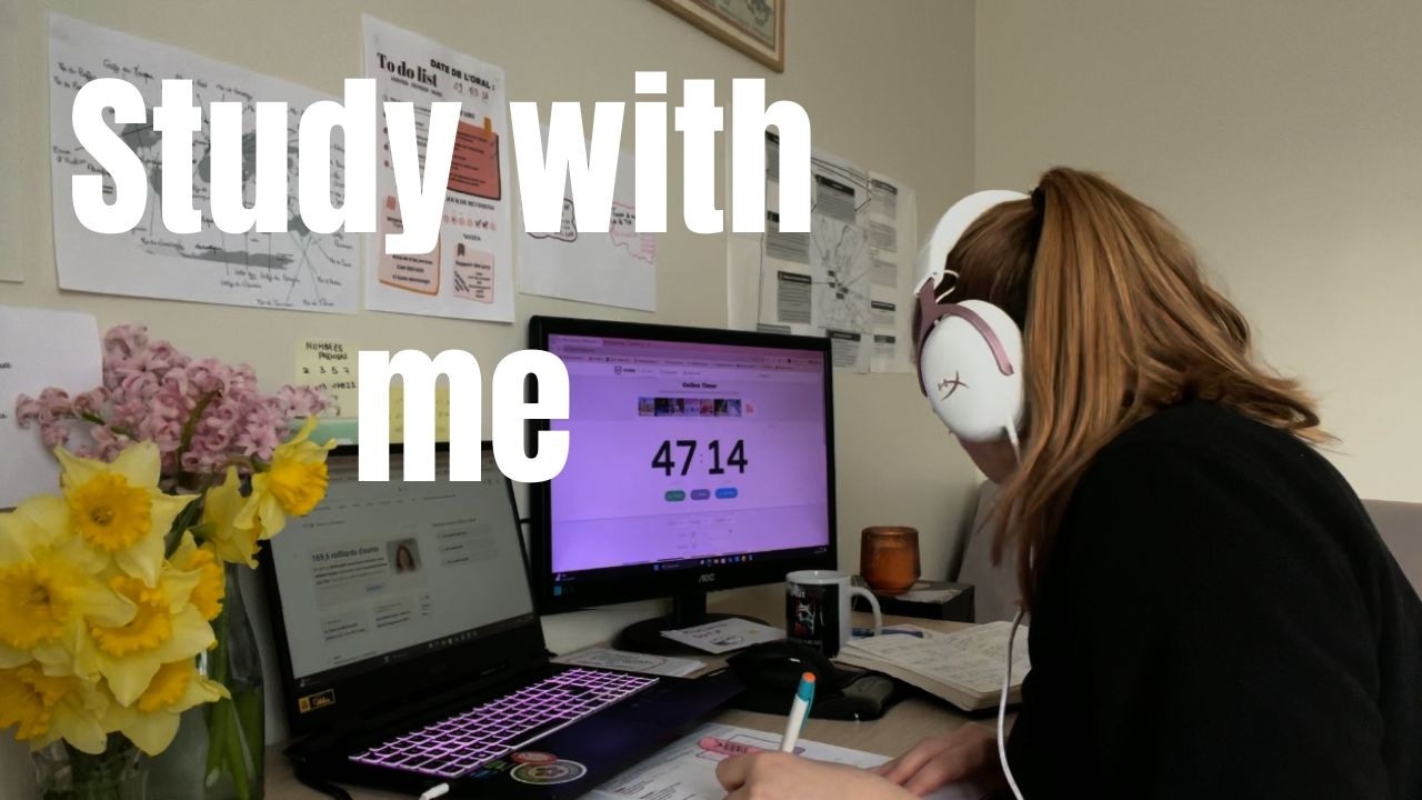 3H Study With Me | pomodoro | un Jour de printemps 🌸 |  real time 🤍