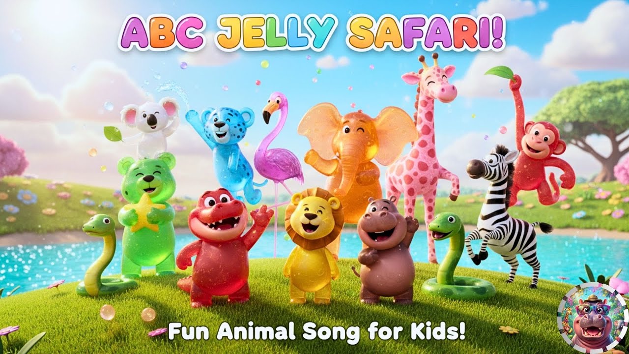 ABC Colorful Safari Animal Sounds Song | Color & ABC Song For Kids | Happy Hippo Sings