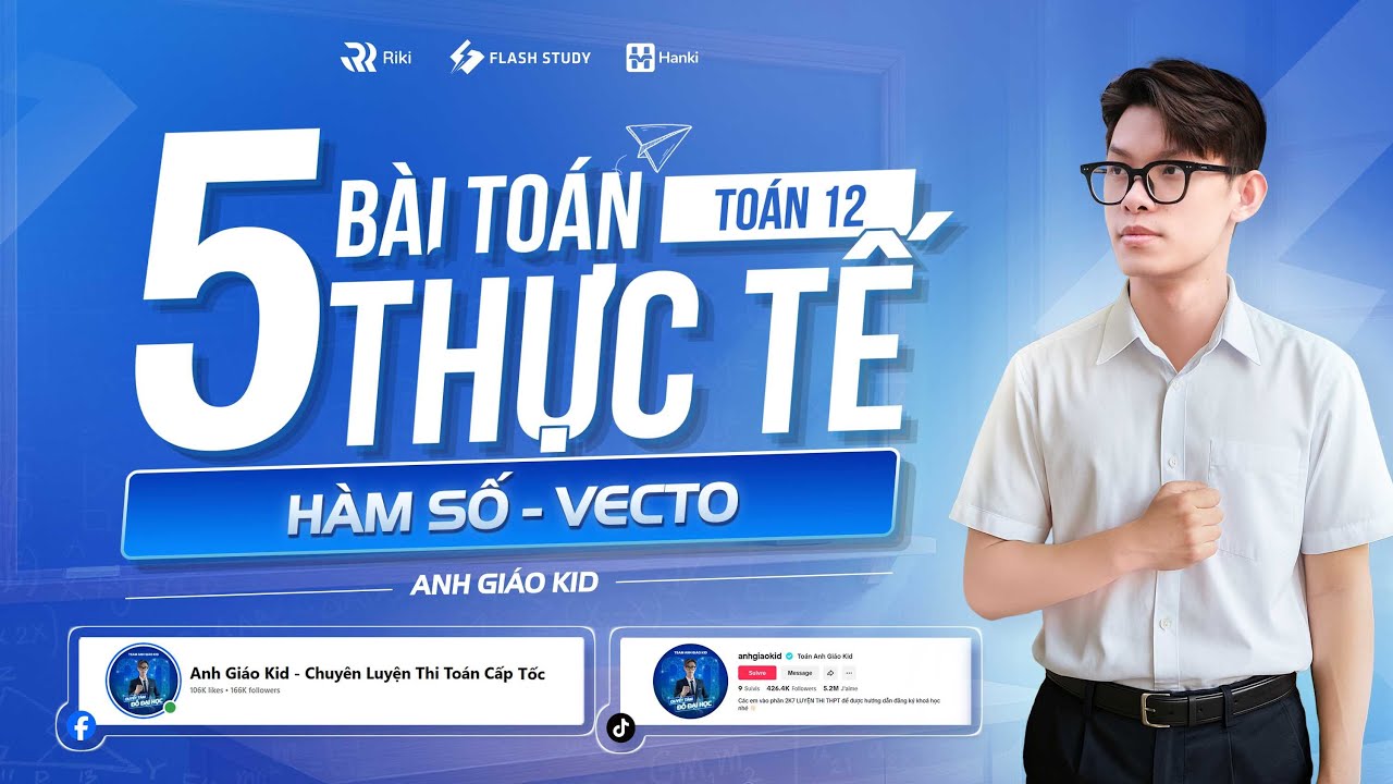 5 BÀI TOÁN THỰC TẾ CHỦ ĐỀ HÀM SỐ, VECTO, VECTO TRONG KHÔNG GIAN