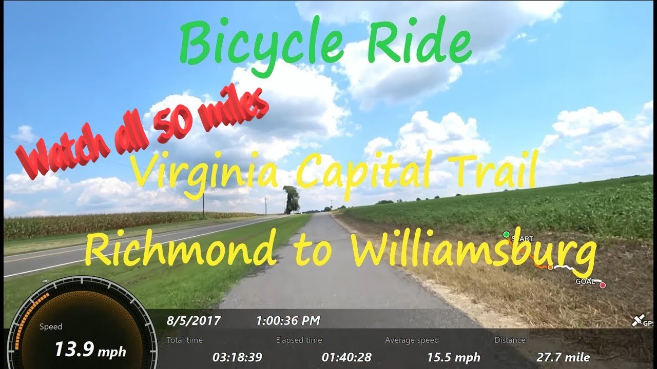 Bicycle ride Virginia Capital Trail - Richmond to Williamsburg