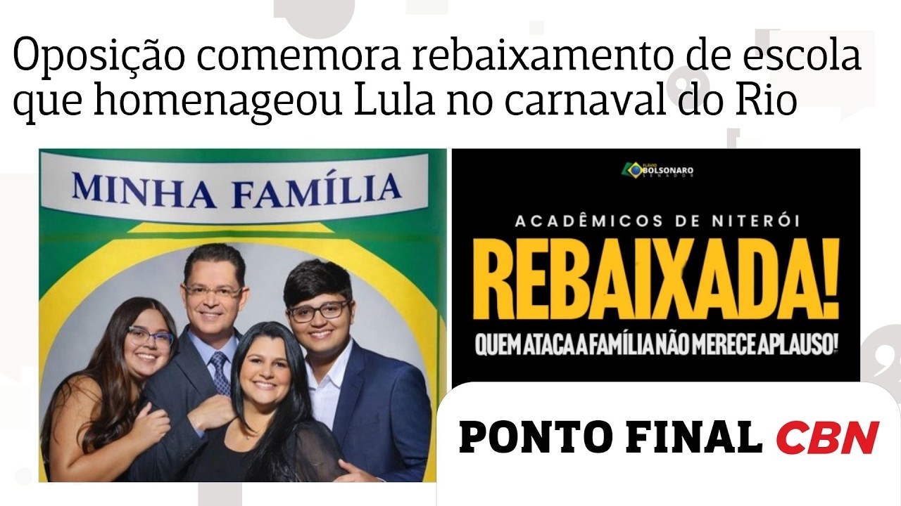 Oposição comemora rebaixamento de escola que homenageou Lula no carnaval; confira reações