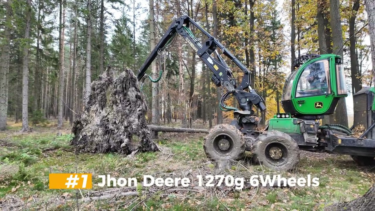 John Deere 1270G in Action: Satisfying Bark Beetle Removal in 4K 60FPS