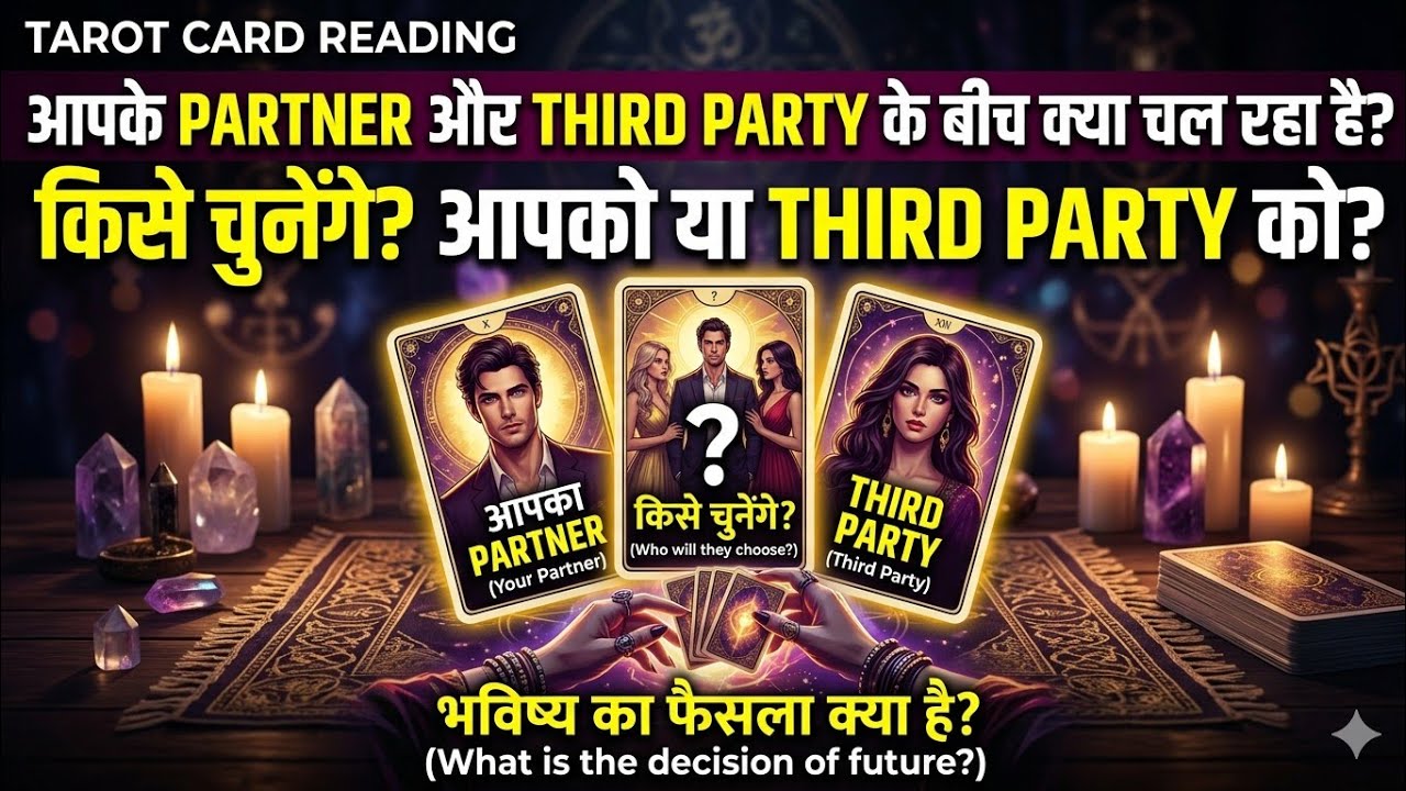 Third Party Situation Tarot Reading 💔Current feelings of your partner ❤️Tarot Card Reading in Hindi