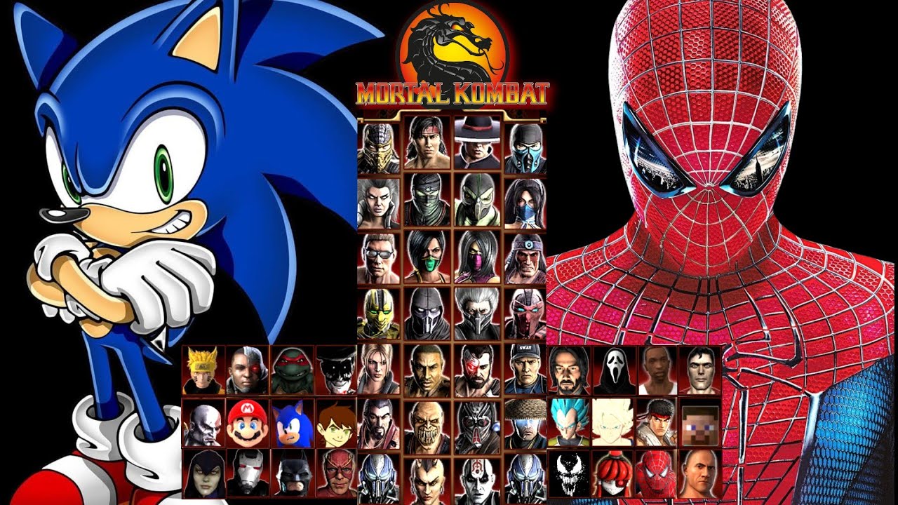 MORTAL KOMBAT 9 | SONIC & SPIDERMAN | TAG LADDER | GAMEPLAY (4K60FPS)