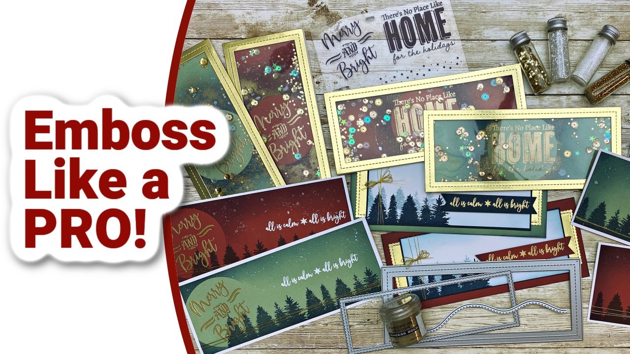 Christmas Slimline Card| Ink Blending| Shaker Cards
