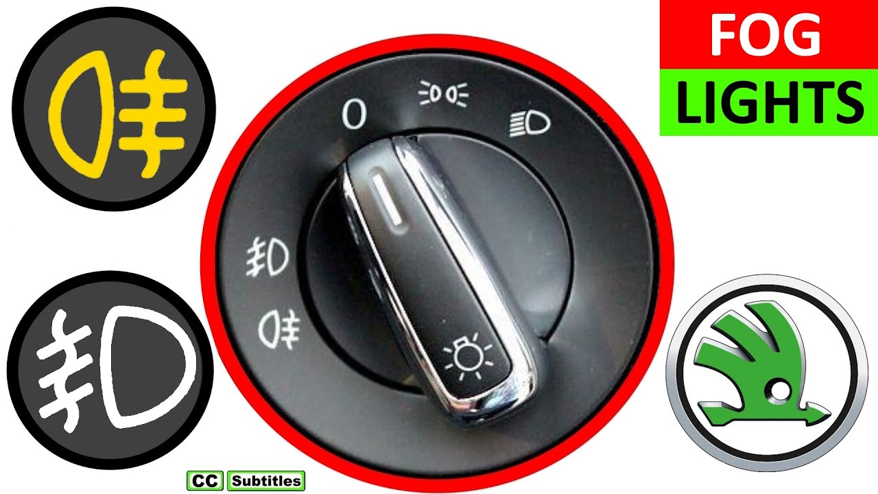 Как включить противотуманные фары на Skoda