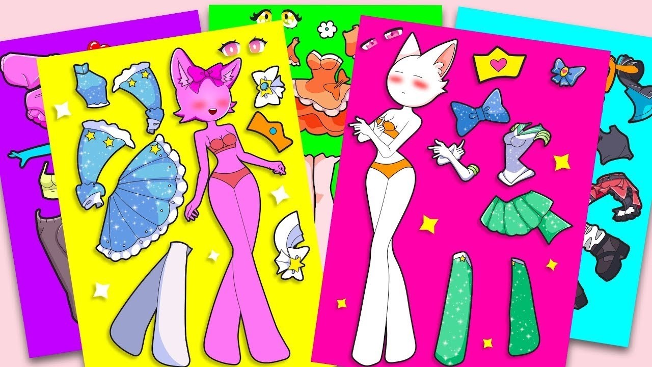 💖Paper DIY💖 PINKY x WENDA Royal Couple Dress Up Sticker Book👗✨Mix & Match | Incredibox Sprunki