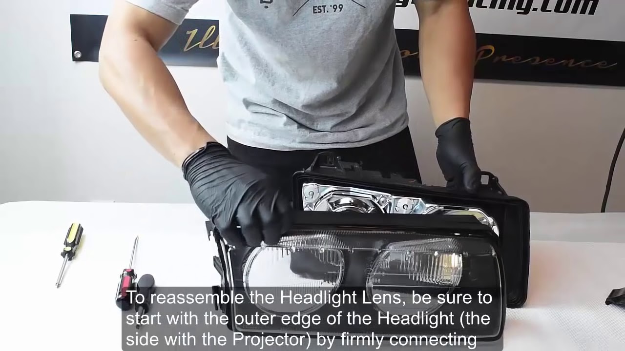 DEPO E36 Headlight Lens Removal
