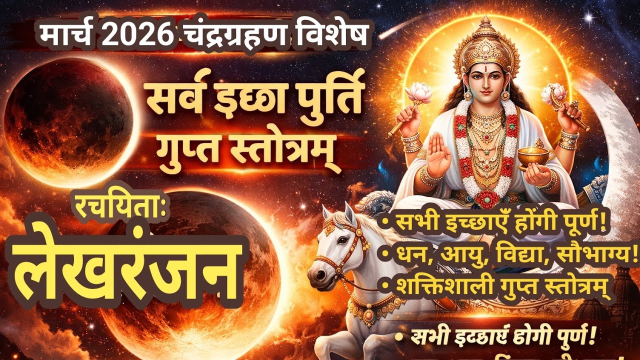 मार्च 2026 चंद्रग्रहण | सर्व इच्छा पूर्ति गुप्त स्तोत्रम् | रचयिता लेखरंजन | मनोकामना सिद्धि प्रयोग 